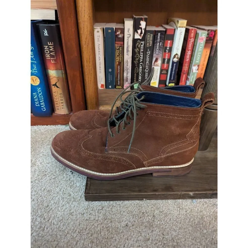 Ted Baker London Men’s EU 44 US 10-10.5 Brown Leather Chukka Boots